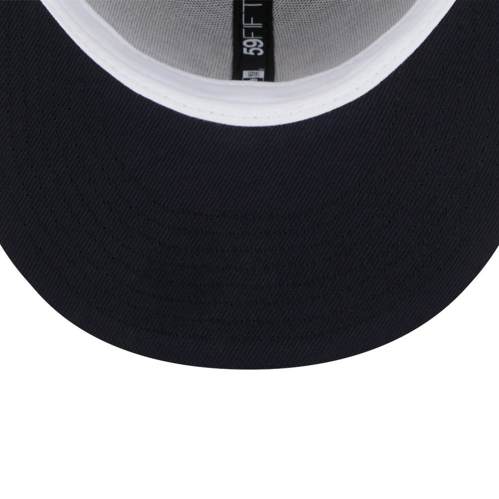 New York Yankees New Era World Series Champions Navy Undervisor 59FIFTY Fitted Hat - Gray/Red Hats