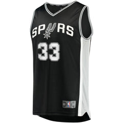 Tre Jones San Antonio Spurs Fast Break Replica Jersey Icon Edition Black