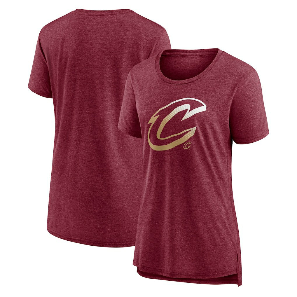 Cleveland Cavaliers Women's Gradient Logo Tri-Blend T-Shirt Heather Wine