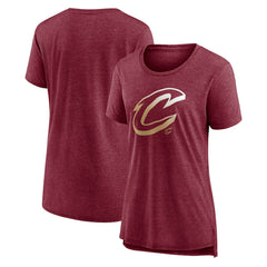 Cleveland Cavaliers Women's Gradient Logo Tri-Blend T-Shirt Heather Wine