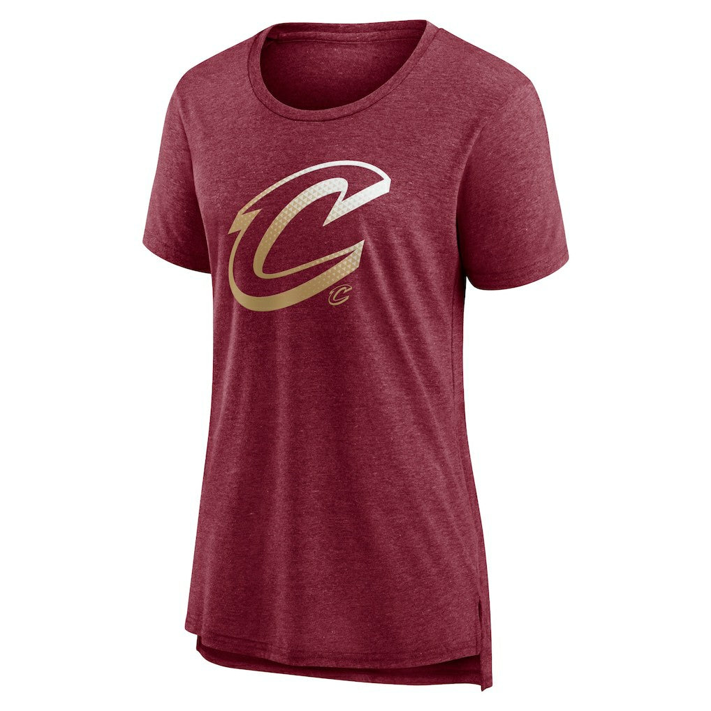 Cleveland Cavaliers Women's Gradient Logo Tri-Blend T-Shirt Heather Wine
