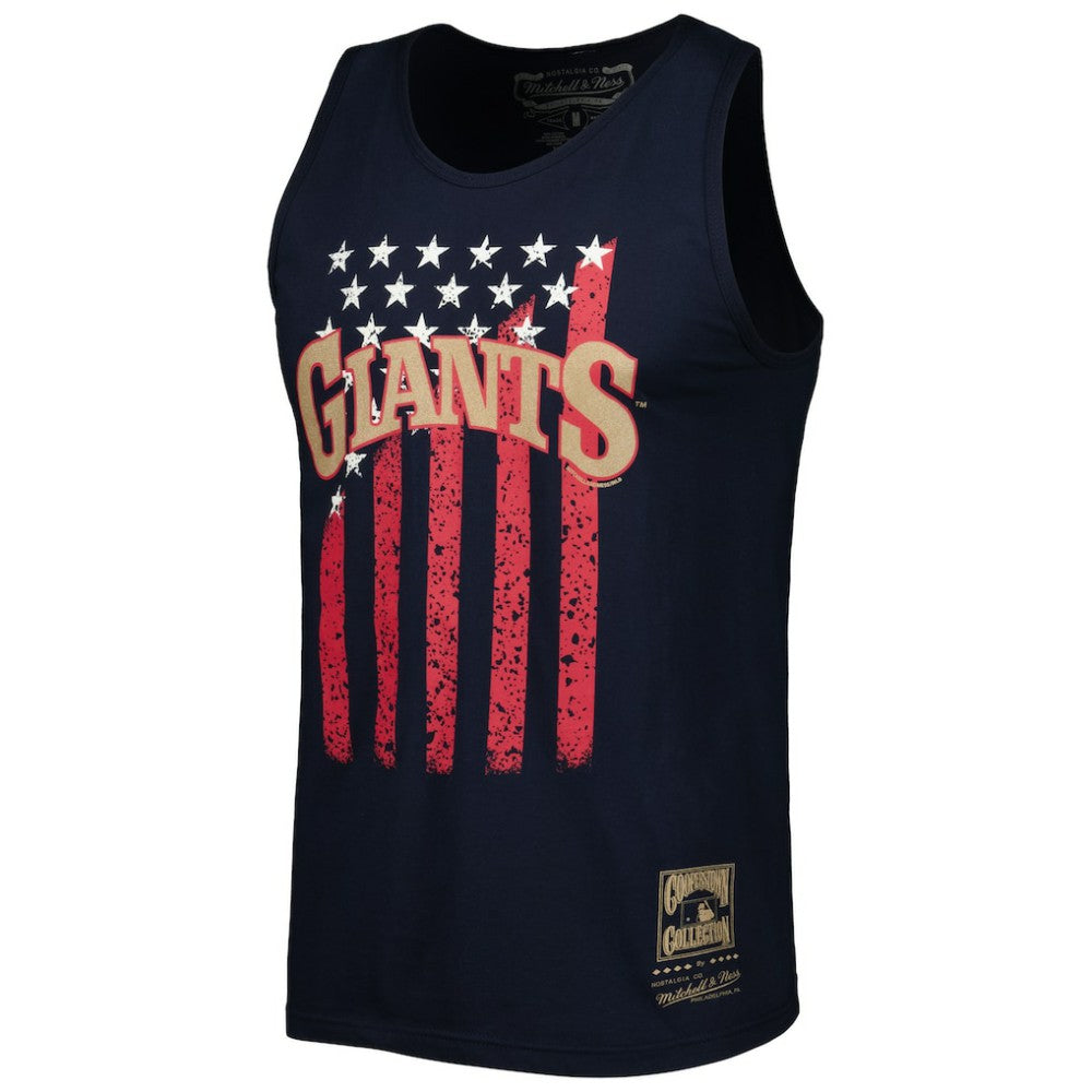 San Francisco Giants Mitchell & Ness Cooperstown Collection Stars and Stripes Tank Top - Navy Tanks