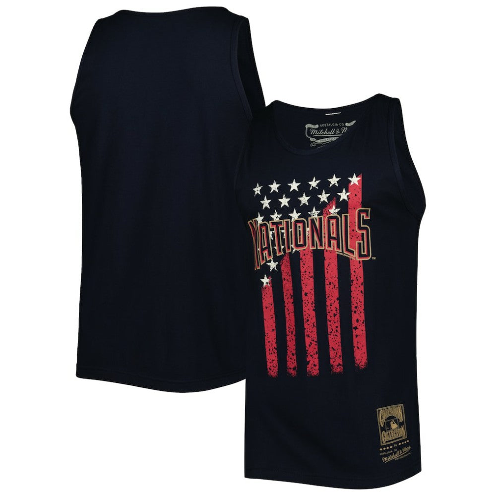 Washington Nationals Mitchell & Ness Cooperstown Collection Stars and Stripes Tank Top - Navy Tanks