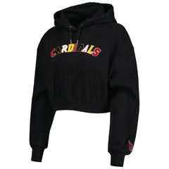 Arizona Cardinals The Wild Collective Women's Cropped Pullover Hoodie Black
