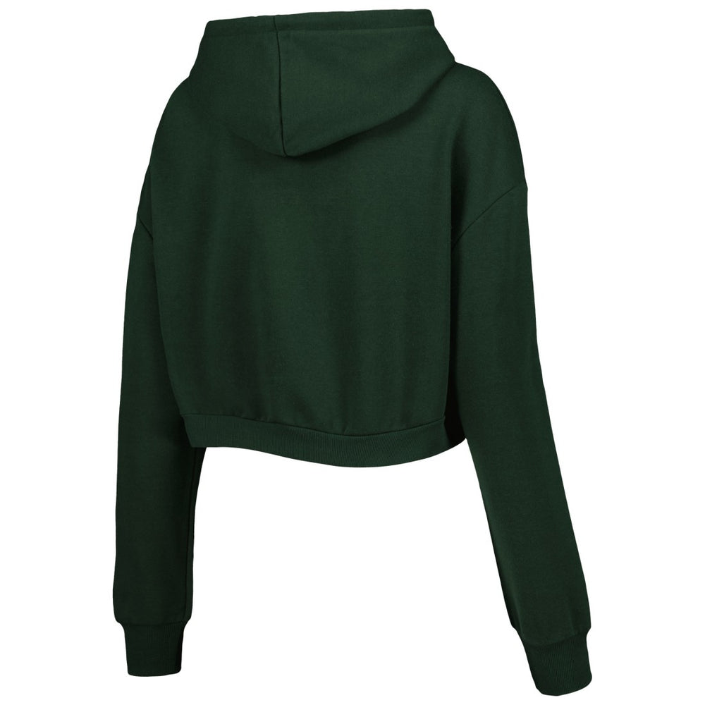 Green Bay Packers The Wild Collective Women's Cropped Pullover Hoodie Green