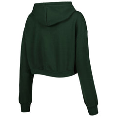 Green Bay Packers The Wild Collective Women's Cropped Pullover Hoodie Green