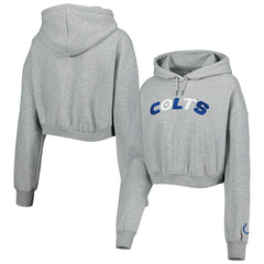 Indianapolis Colts The Wild Collective Women's Cropped Pullover Hoodie Gray