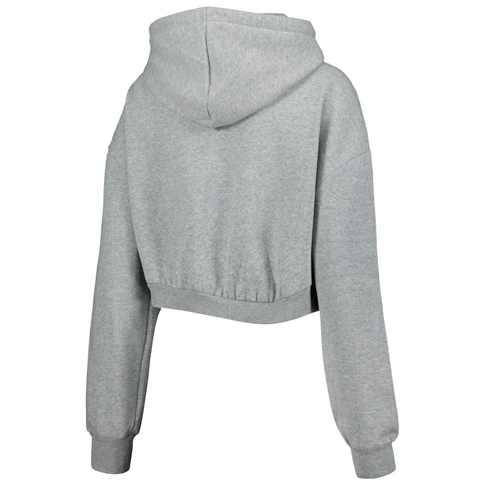 Pittsburgh Steelers The Wild Collective Women's Cropped Pullover Hoodie Gray