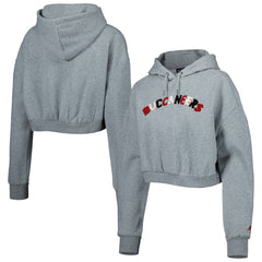 Tampa Bay Buccaneers The Wild Collective Women's Cropped Pullover Hoodie Gray