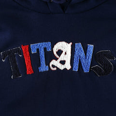 Tennessee Titans The Wild Collective Women's Cropped Pullover Hoodie Navy