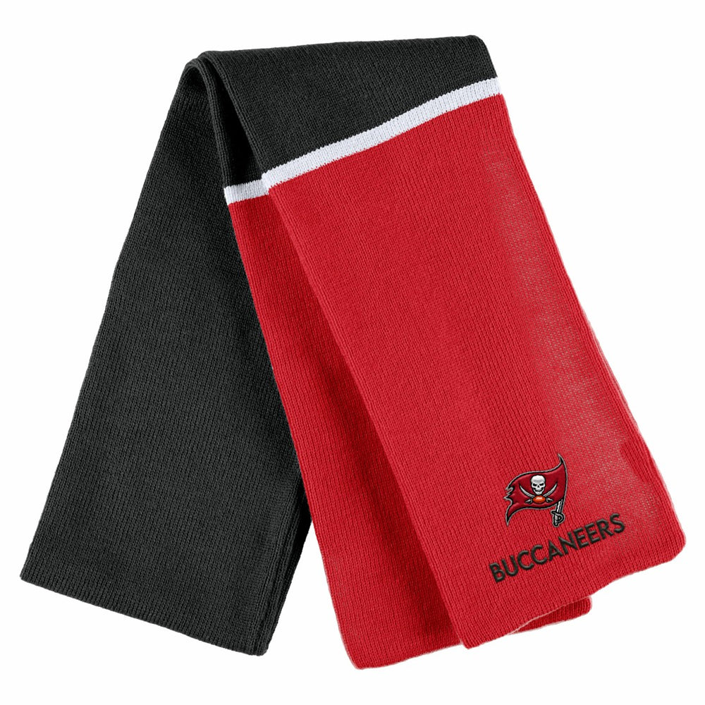 Tampa Bay Buccaneers WEAR by Erin Andrews Women's Colorblock Cuffed Knit Hat with Pom and Scarf Set Red