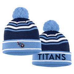 Tennessee Titans WEAR by Erin Andrews Women's Colorblock Cuffed Knit Hat with Pom and Scarf Set Navy