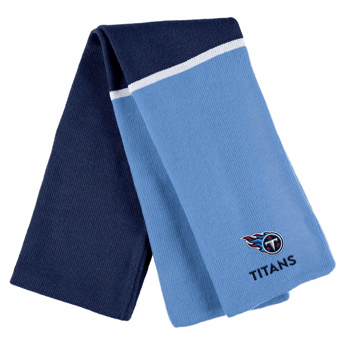 Tennessee Titans WEAR by Erin Andrews Women's Colorblock Cuffed Knit Hat with Pom and Scarf Set Navy