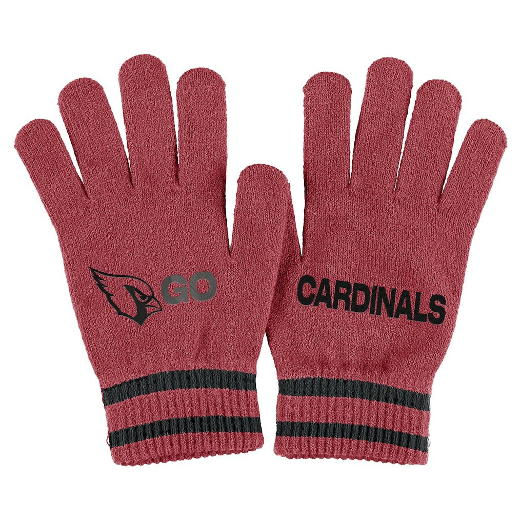 Arizona Cardinals WEAR by Erin Andrews Women's Double Jacquard Cuffed Knit Hat with Pom and Gloves Set Cardinal