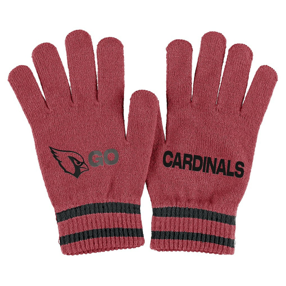 Arizona Cardinals WEAR by Erin Andrews Women's Double Jacquard Cuffed Knit Hat with Pom and Gloves Set Cardinal