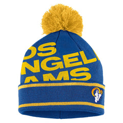Los Angeles Rams WEAR by Erin Andrews Women's Double Jacquard Cuffed Knit Hat with Pom and Gloves Set Royal