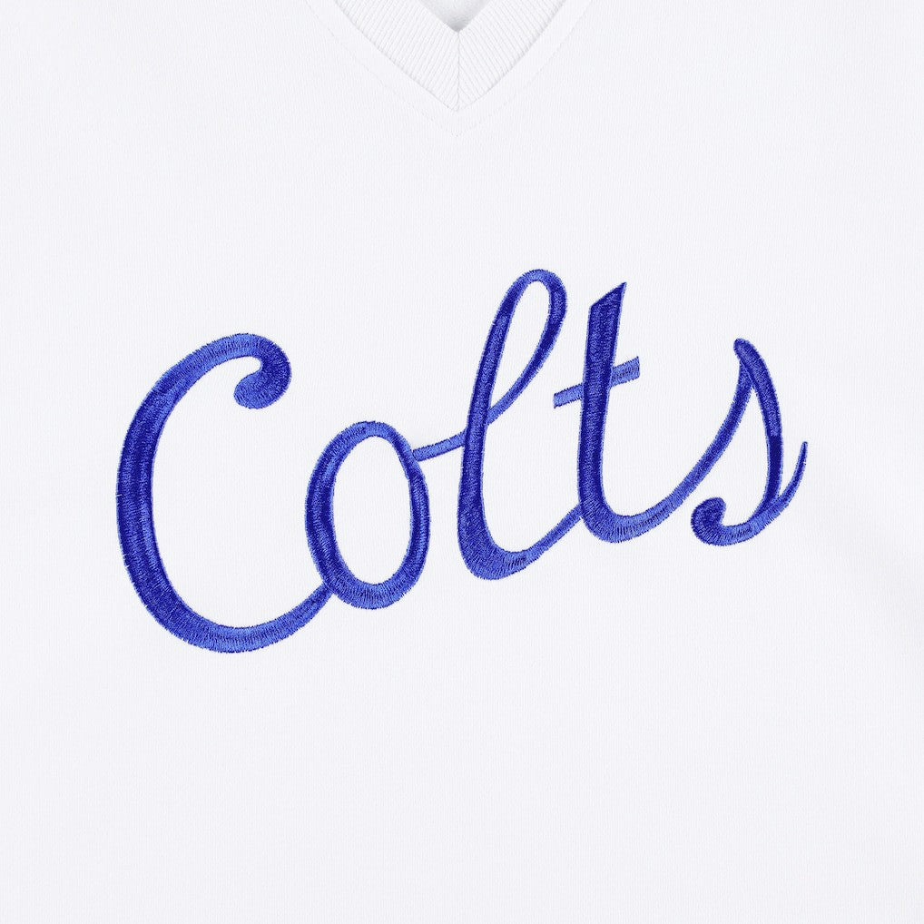 Indianapolis Colts The Wild Collective Women's Cheer V-Neck Fleece Pullover Sweatshirt White