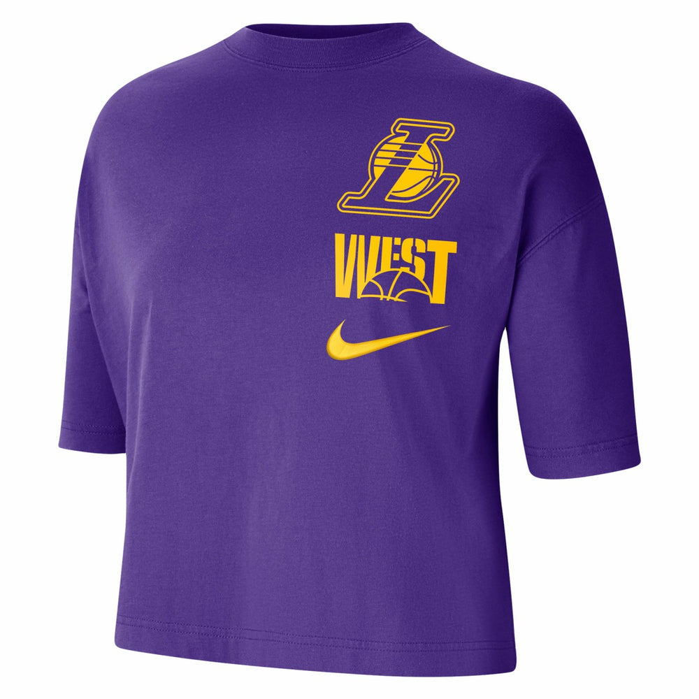 Los Angeles Lakers Women's Essential Boxy T-Shirt Purple