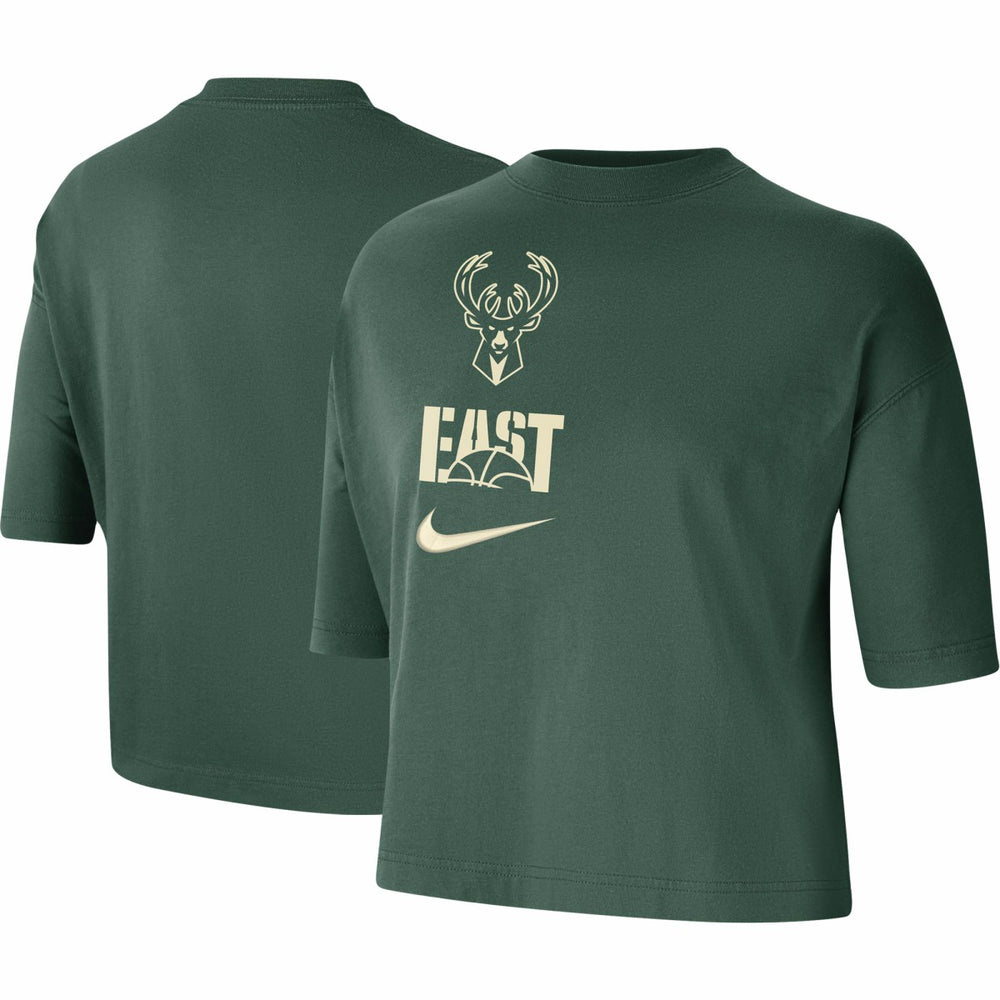 Milwaukee Bucks Women's Essential Boxy T-Shirt Hunter Green