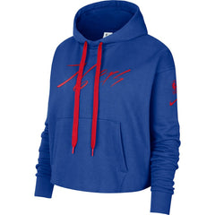 Philadelphia 76ers Women's Split Flip Courtside Cropped Pullover Hoodie Royal