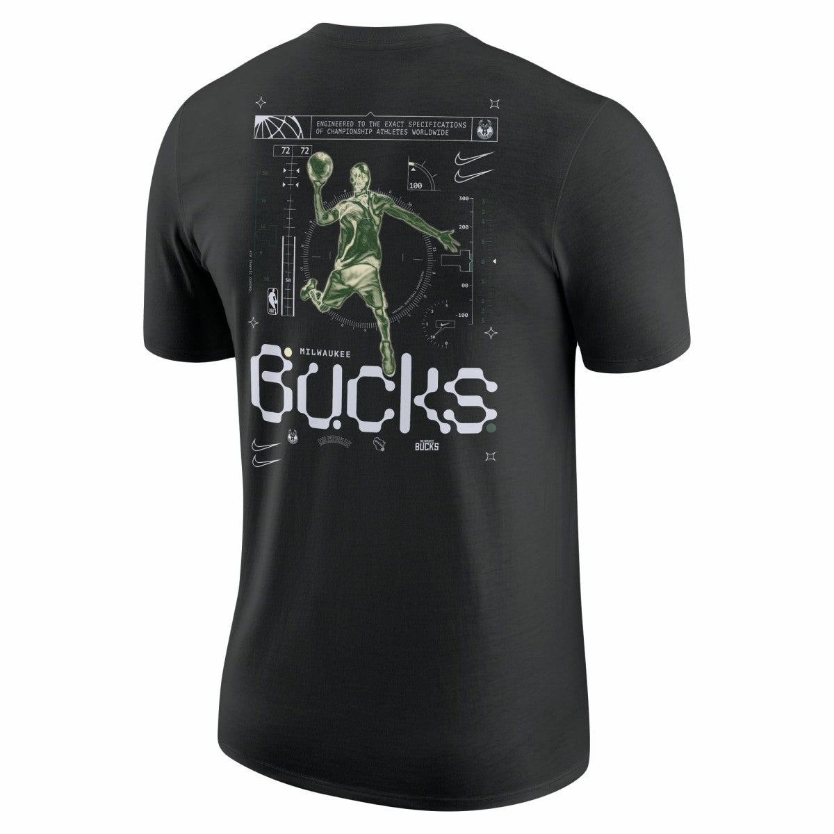 Milwaukee Bucks Courtside Air Traffic Control Max90 T-Shirt Black