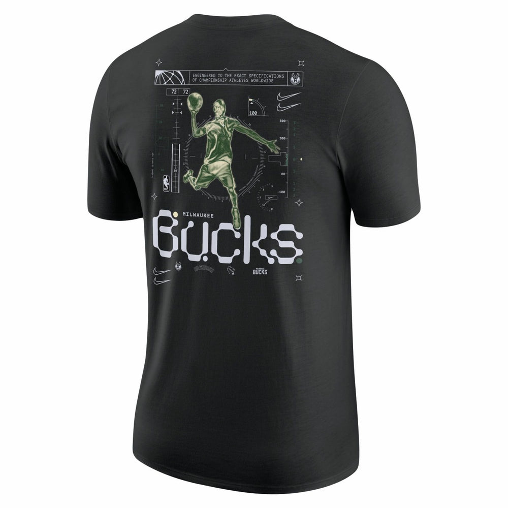 Milwaukee Bucks Courtside Air Traffic Control Max90 T-Shirt Black