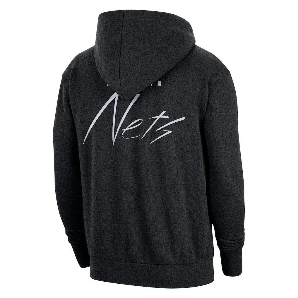 Brooklyn Nets Courtside Versus Flight Pullover Hoodie Heather Black
