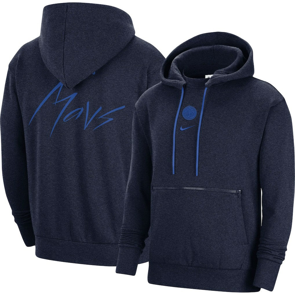 Dallas Mavericks Courtside Versus Flight Pullover Hoodie Heather Navy