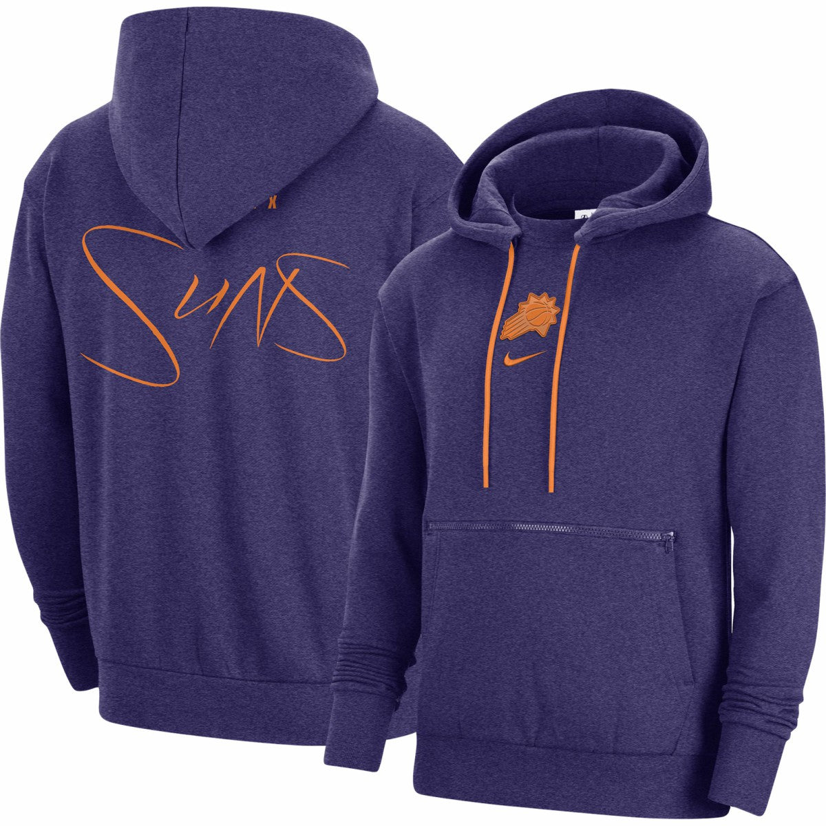 Phoenix Suns Courtside Versus Flight Pullover Hoodie Heather Purple