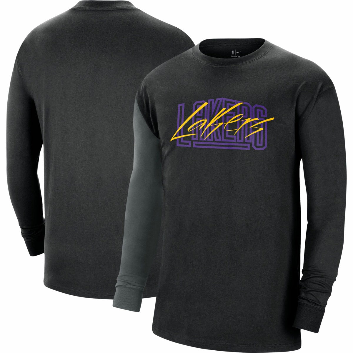 Los Angeles Lakers Courtside Versus Flight MAX90 Long Sleeve T-Shirt Black