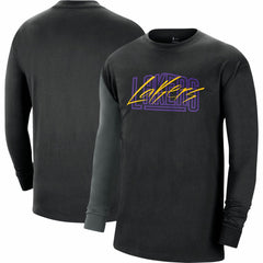 Los Angeles Lakers Courtside Versus Flight MAX90 Long Sleeve T-Shirt Black