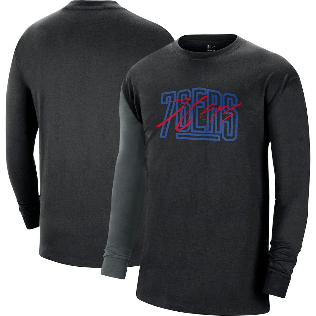 Philadelphia 76ers Courtside Versus Flight MAX90 Long Sleeve T-Shirt Black