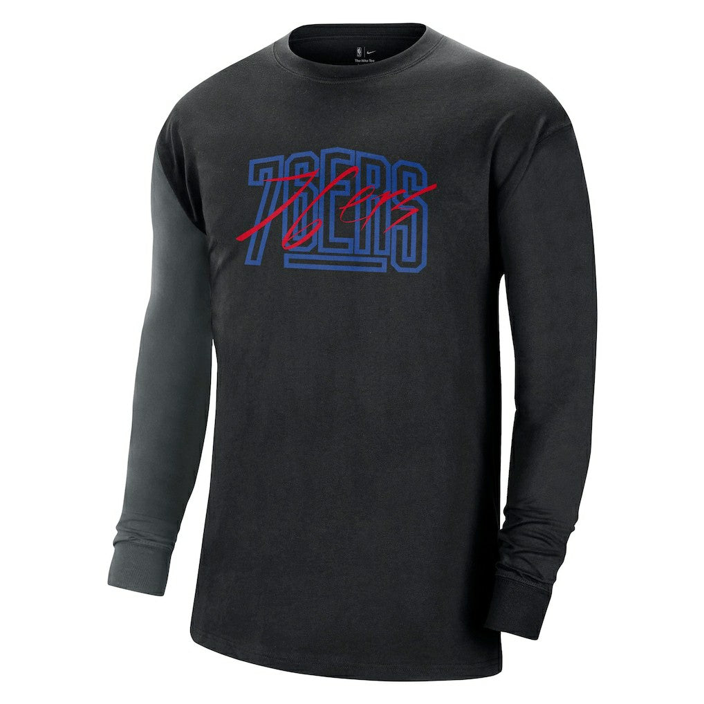 Philadelphia 76ers Courtside Versus Flight MAX90 Long Sleeve T-Shirt Black