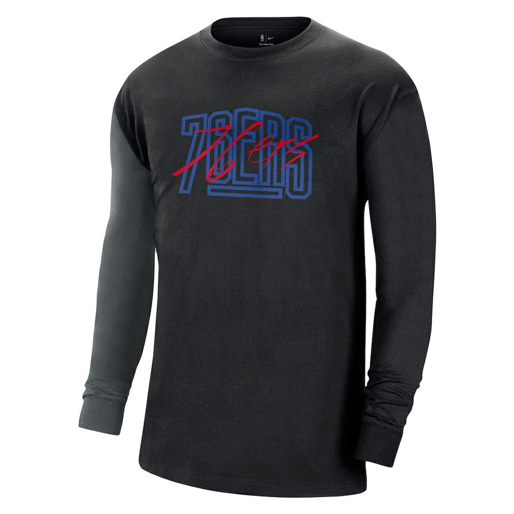 Philadelphia 76ers Courtside Versus Flight MAX90 Long Sleeve T-Shirt Black
