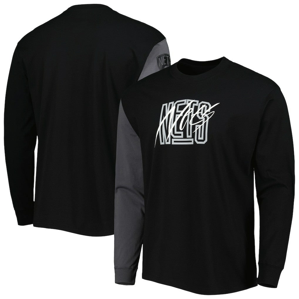 Brooklyn Nets Courtside Versus Flight MAX90 Long Sleeve T-Shirt Black