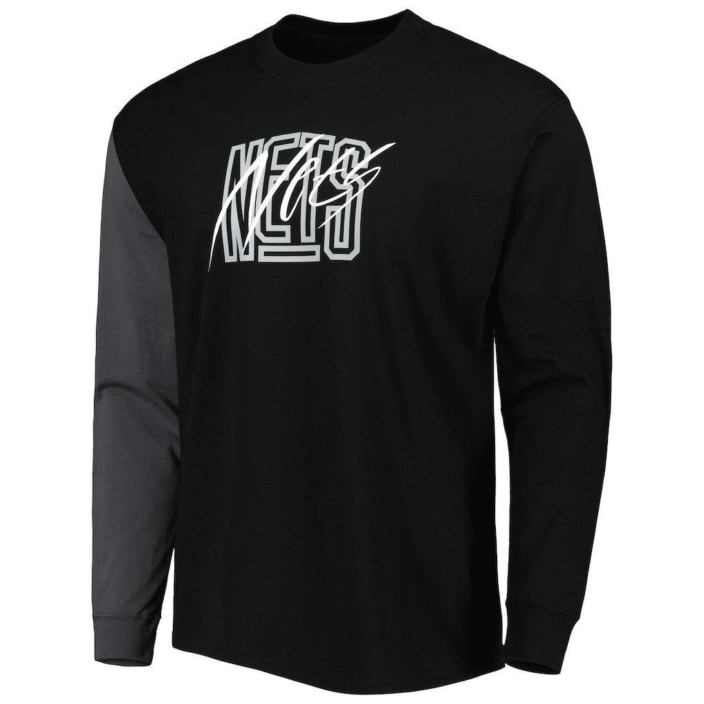 Brooklyn Nets Courtside Versus Flight MAX90 Long Sleeve T-Shirt Black