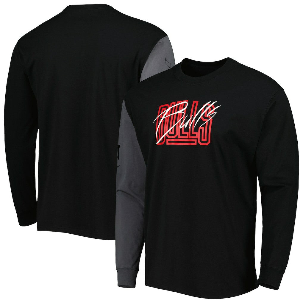 Chicago Bulls Courtside Versus Flight MAX90 Long Sleeve T-Shirt Black