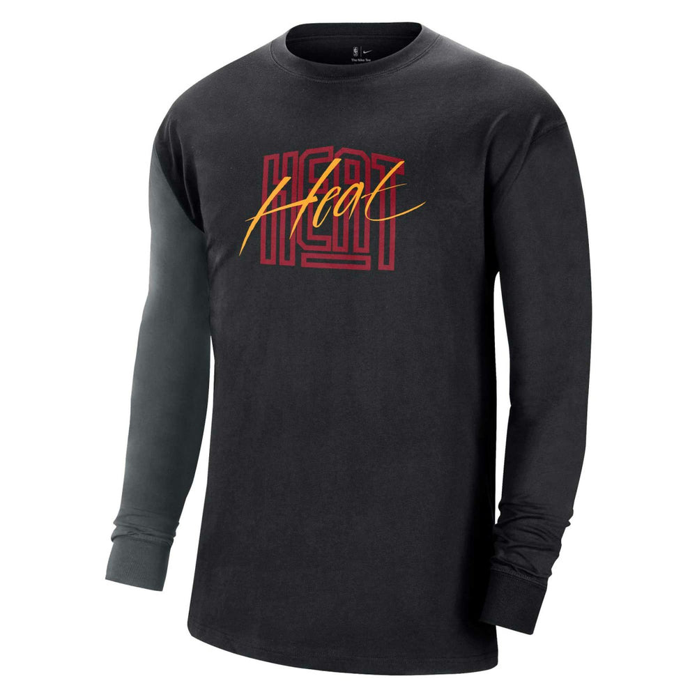 Miami Heat Courtside Versus Flight MAX90 Long Sleeve T-Shirt Black