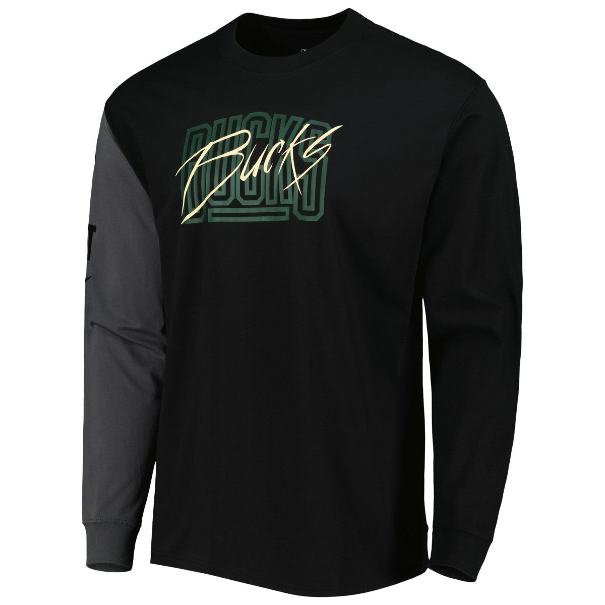 Milwaukee Bucks Courtside Versus Flight MAX90 Long Sleeve T-Shirt Black