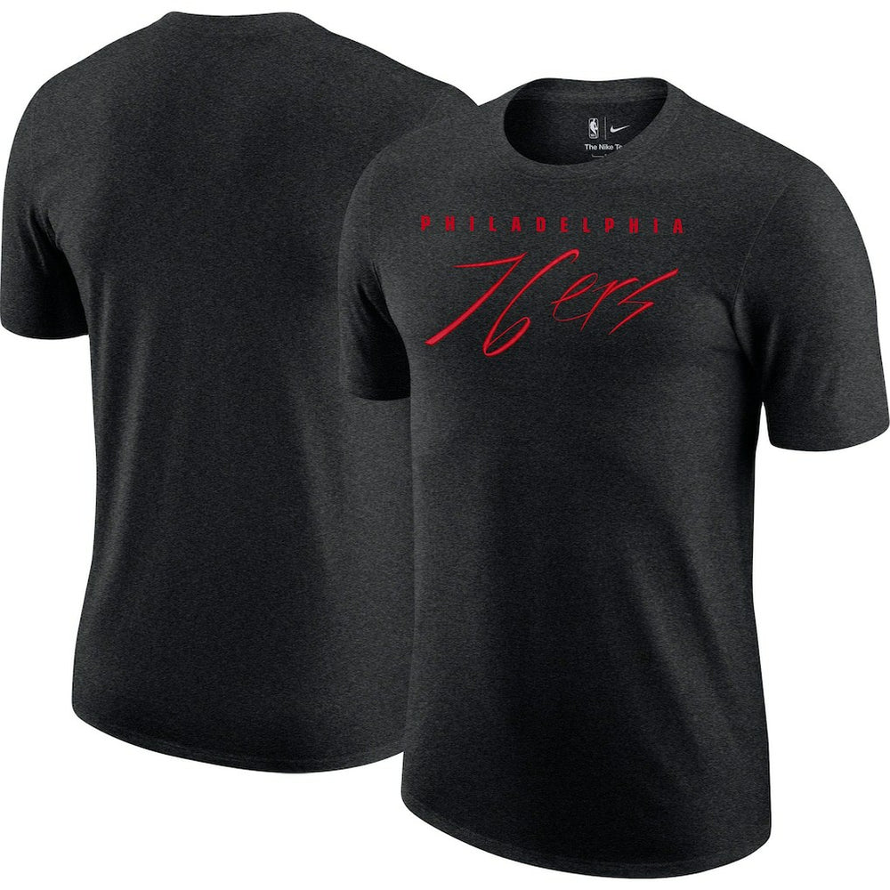 Philadelphia 76ers Courtside Versus Flight Max90 T-Shirt Heather Black