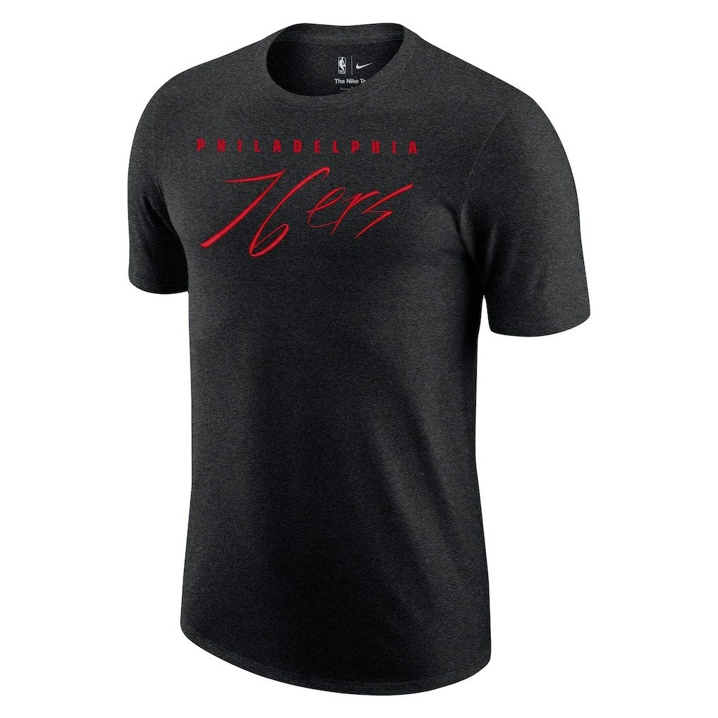Philadelphia 76ers Courtside Versus Flight Max90 T-Shirt Heather Black