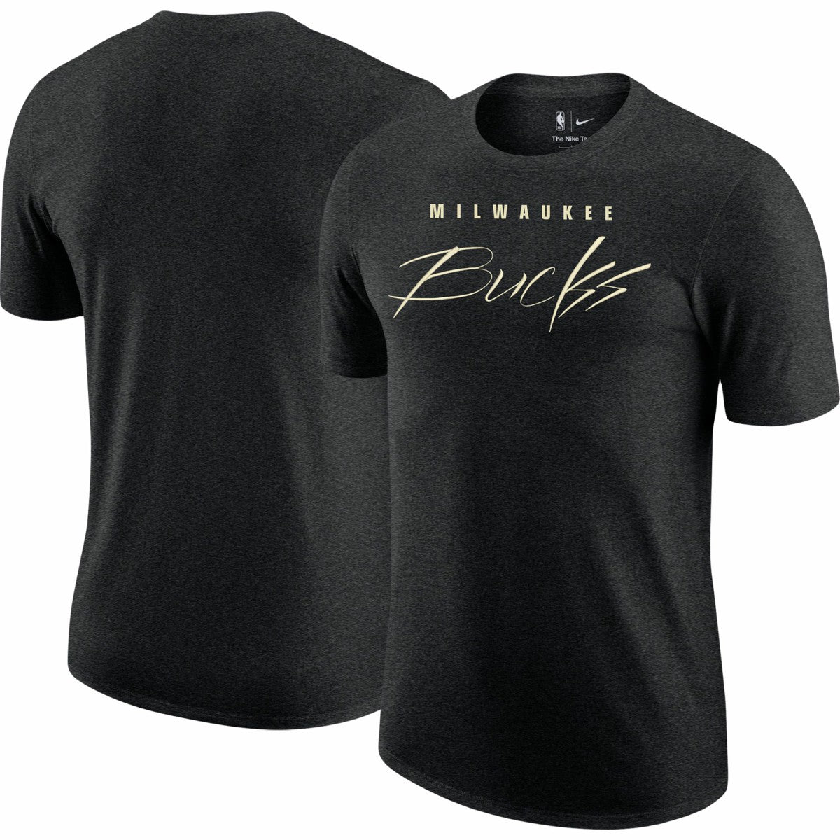 Milwaukee Bucks Courtside Versus Flight Max90 T-Shirt Heather Black