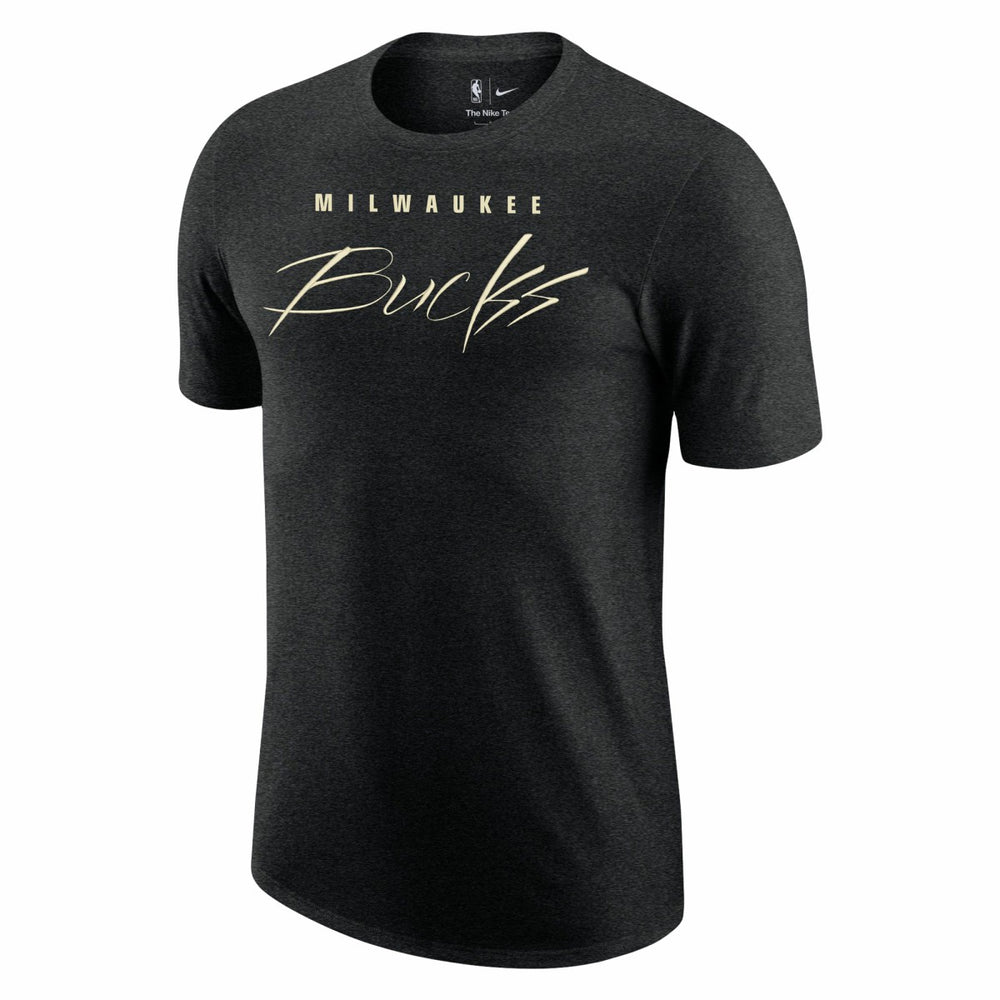 Milwaukee Bucks Courtside Versus Flight Max90 T-Shirt Heather Black