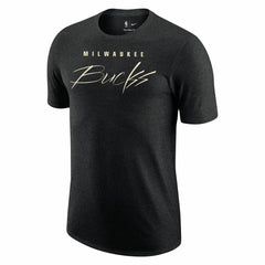Milwaukee Bucks Courtside Versus Flight Max90 T-Shirt Heather Black
