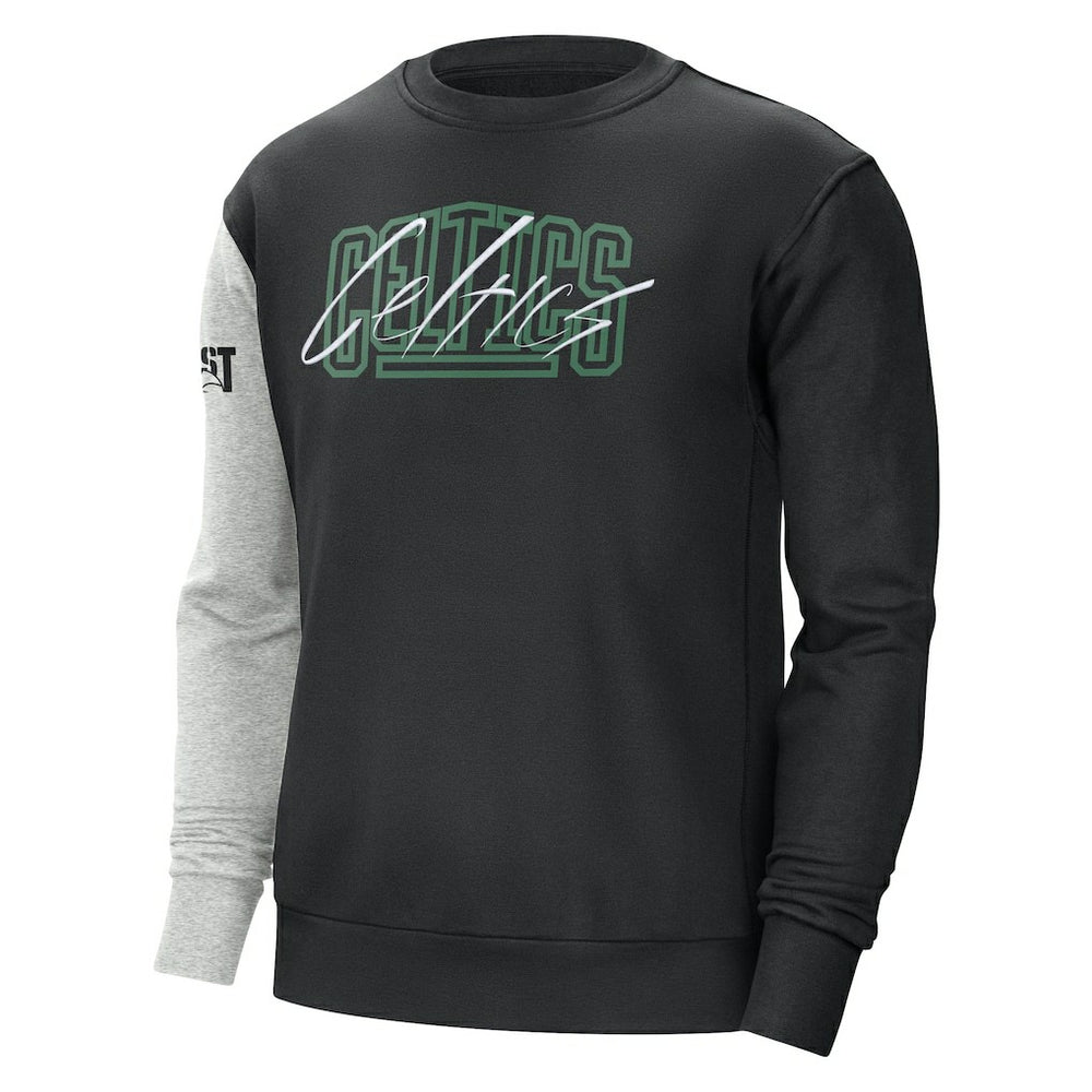 Boston Celtics Courtside Versus Force & Flight Pullover Sweatshirt Black/Heather Gray