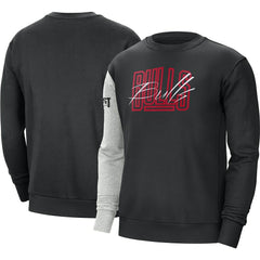 Chicago Bulls Courtside Versus Force & Flight Pullover Sweatshirt Black/Heather Gray