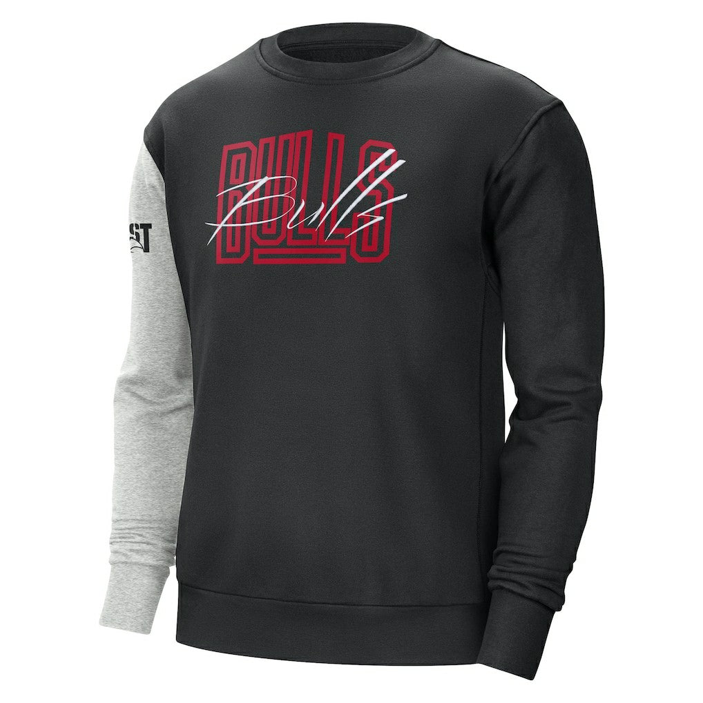 Chicago Bulls Courtside Versus Force & Flight Pullover Sweatshirt Black/Heather Gray