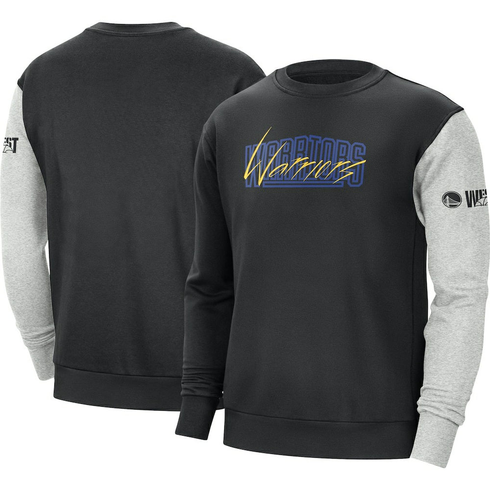 Golden State Warriors Courtside Versus Force & Flight Pullover Sweatshirt Black/Heather Gray