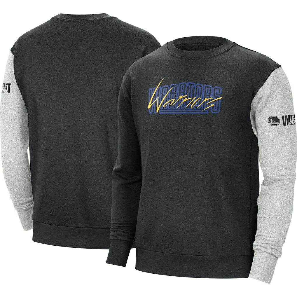 Golden State Warriors Courtside Versus Force & Flight Pullover Sweatshirt Black/Heather Gray