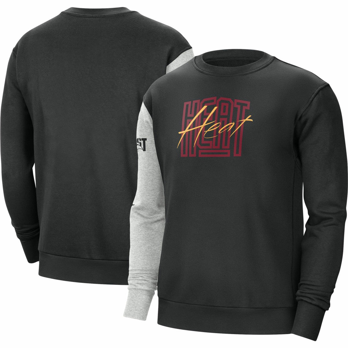 Miami Heat Courtside Versus Force & Flight Pullover Sweatshirt Black/Heather Gray